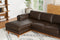 Valencia Artisan Top Grain Leather Three Seats with Left Chaise Sofa, Chocolate
