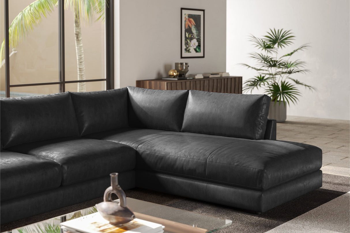 Serena Leather Sectional Sofa
