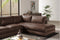 Valencia Serena Leather 2-Piece Right Bumper Chaise Sectional Sofa, Brown