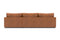 Valencia Serena Leather Three Seats with Right Chaise Sectional Sofa, Cognac
