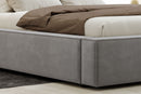 Valencia Luisa Fabric Queen Bed Frame, Grey