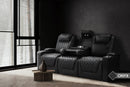 Valencia Oslo Luxury Console Home Theater Seating Console Row of 3 Dropdown Center, Onyx