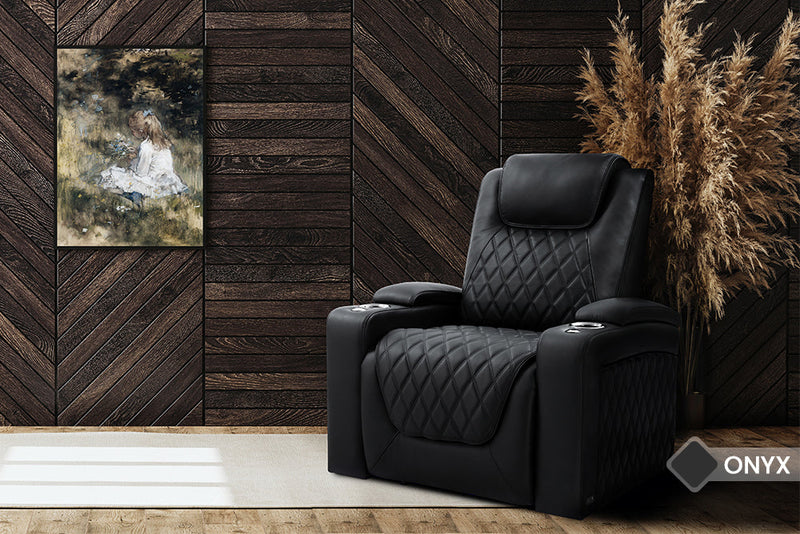 Valencia 2025 New Oslo Luxury Home Theater Seating Row of 2, Onyx