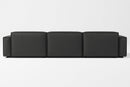 Valencia Nathan Full Aniline Leather Modular Sofa with Down Feather, Left Chaise, Black Color