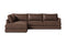 Valencia Serena Leather 2-Piece Left Bumper Chaise Sectional Sofa, Brown