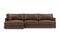 Valencia Serena Leather Three Seats with Left Chaise Sectional Sofa, Brown