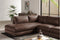 Valencia Serena Leather 2-Piece Left Bumper Chaise Sectional Sofa, Brown