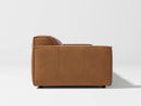 Valencia Nathan Full Aniline Leather Modular Sofa with Down Feather, Three Seats, Caramel Brown Color
