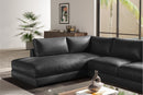 Valencia Serena Leather 2-Piece Left Bumper Chaise Sectional Sofa, Black