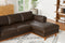 Valencia Artisan Top Grain Leather Three Seats with Right Hand Chaise Sofa, Chocolate