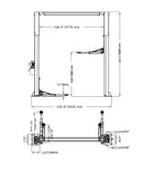Katool Two Post Asymmetrical Vehicle Lift 11,000lbs Single Point Lock Release AS110D