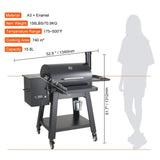 53" Heavy-Duty Portable Wood Pellet BBQ Grill With Cart (SAK93641)