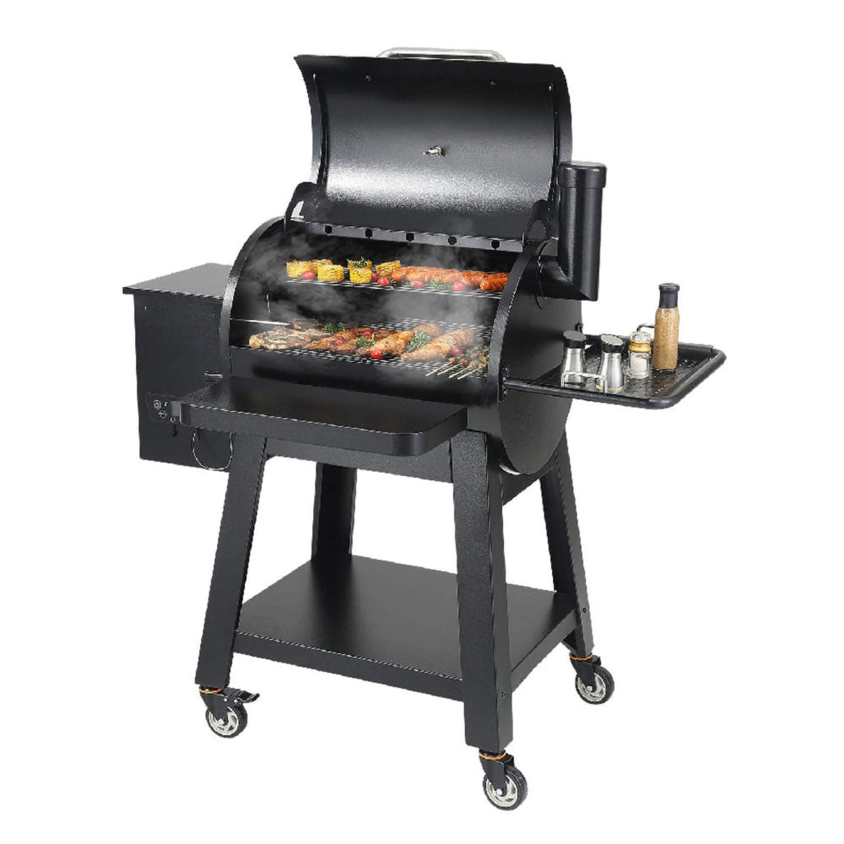 53" Heavy-Duty Portable Wood Pellet BBQ Grill With Cart (SAK93641)