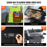 53" Heavy-Duty Portable Wood Pellet BBQ Grill With Cart (SAK93641)