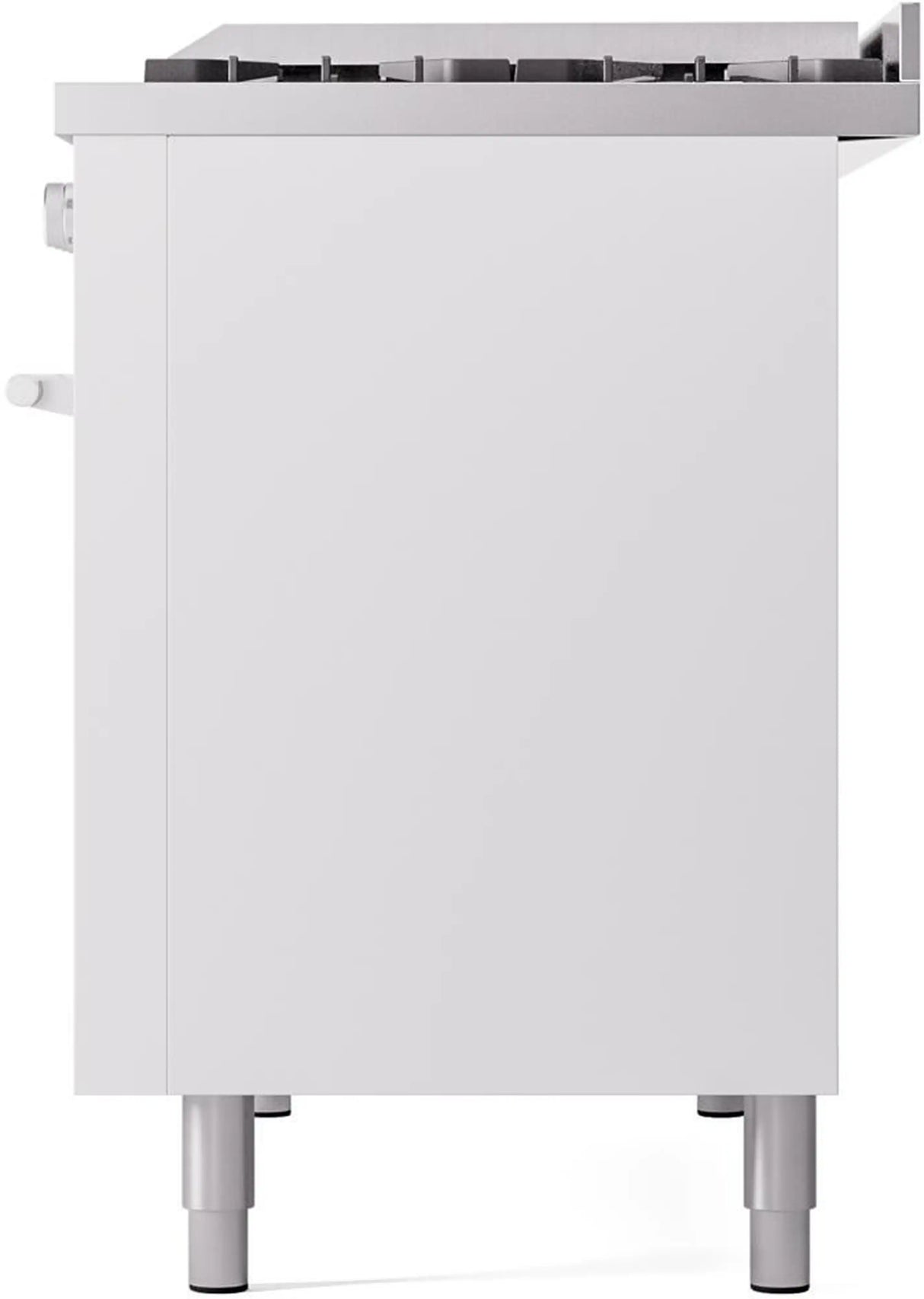 ILVE 48-Inch Professional Plus II Freestanding Natural Gas Dual Fuel Range with 8 Sealed Burner in White (UP48FWMPWH)