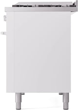 ILVE 48-Inch Professional Plus II Freestanding Natural Gas Dual Fuel Range with 8 Sealed Burner in White (UP48FWMPWH)