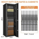 57" Heavy Duty Anti-Theft Fireproof Biometric Gun Rifle Pistol Safe For Home, 11-12 Guns (SAK53816)