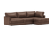 Valencia Serena Leather Three Seats with Right Chaise Sectional Sofa, Brown