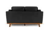 Valencia Artisan Top Grain Leather Loveseat Sofa, Black