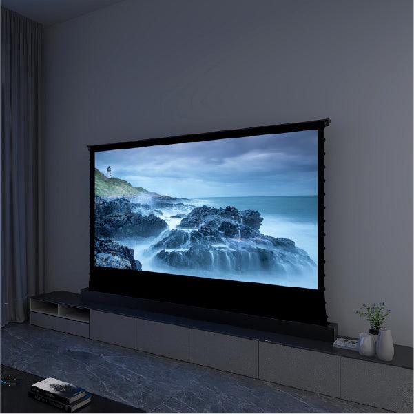 VIVIDSTORM S White Cinema Motorized Tension Floor Rising Projector screen– Classic Version