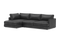 Valencia Serena Leather Three Seats with Left Chaise Sectional Sofa, Black