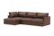 Valencia Serena Leather Three Seats with Left Chaise Sectional Sofa, Brown