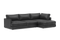 Valencia Serena Leather Three Seats with Right Chaise Sectional Sofa, Black