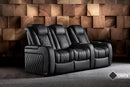 Valencia 2025 New Tuscany Luxury Leather Home Theater Seating Row of 2, Onyx