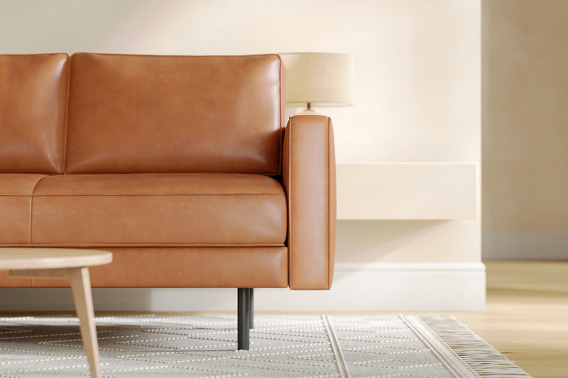 Valencia Varese Top Grain Leather Three Seats Sofa, Cognac