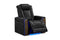 Valencia 2025 New Tuscany Executive Heat & Massage Leather Home Theater Seating Row of 2, Midnight Black