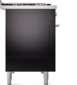 ILVE 48-Inch Professional Plus II Freestanding Propane Gas Dual Fuel Range with 8 Sealed Burner in Glossy Black (UP48FWMPBKLP)