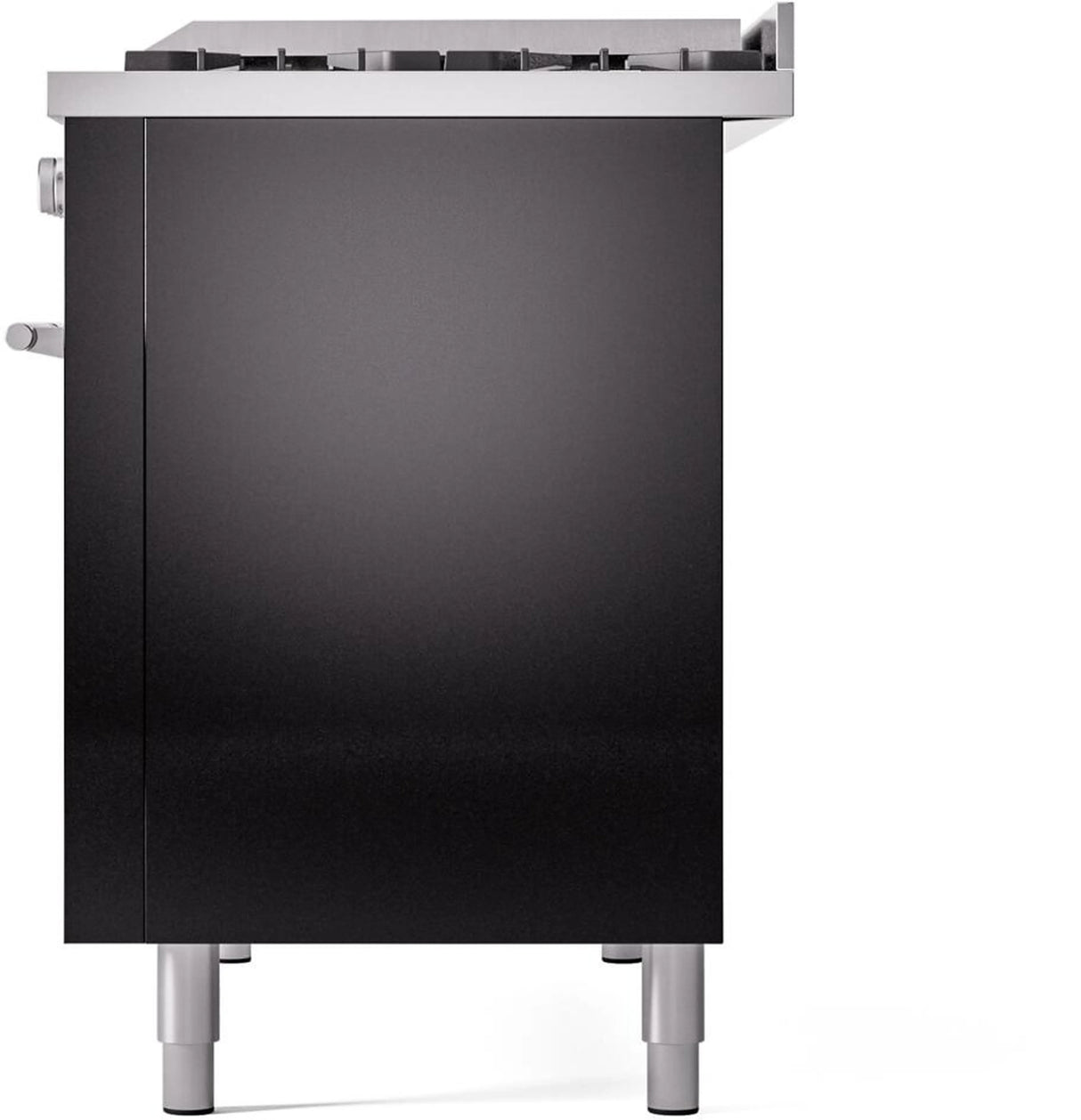 ILVE 48-Inch Professional Plus II Freestanding Propane Gas Dual Fuel Range with 8 Sealed Burner in Glossy Black (UP48FWMPBKLP)