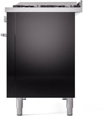 ILVE 48-Inch Professional Plus II Freestanding Propane Gas Dual Fuel Range with 8 Sealed Burner in Glossy Black (UP48FWMPBKLP)