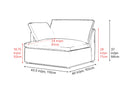 Valencia Isola Cloud Top Grain Leather Theater Lounge Modular Sofa Left Arm Piece, Black Color