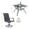 5PCS Outdoor Patio Rattan Dining Furniture Set With Swivel Armchairs (91823705)