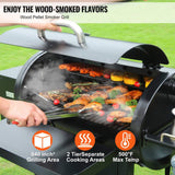 62" Heavy-Duty Portable Wood Pellet BBQ Grill With Cart (SAK91308)