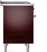 ILVE Nostalgie II 40-Inch Dual Fuel Freestanding Range in Burgundy with Copper Trim (UPD40FNMPBUPLP)