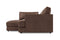 Valencia Serena Leather Three Seats with Left Chaise Sectional Sofa, Brown