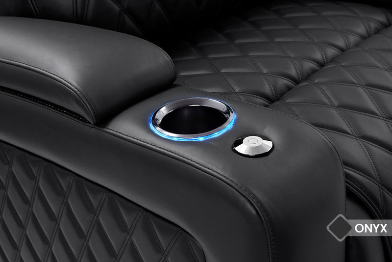 Valencia 2025 New Oslo Luxury Home Theater Seating Row of 2, Onyx