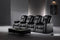 Valencia 2025 New Tuscany Luxury Leather Home Theater Seating Row of 2, Onyx