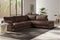 Valencia Serena Leather 2-Piece Right Bumper Chaise Sectional Sofa, Brown