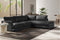 Valencia Serena Leather 2-Piece Right Bumper Chaise Sectional Sofa, Black