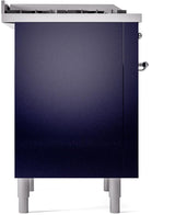 ILVE Nostalgie II 36-Inch Dual Fuel Freestanding Range in Midnight Blue with Chrome Trim (UP36FNMPMBCLP)