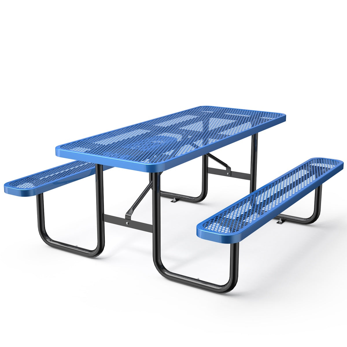 6 ft Metal Picnic Tables for Outdoors, Rectangle Coated Steel Patio Furniture Set