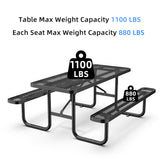 6 ft Metal Picnic Tables for Outdoors