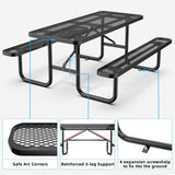 6 ft Metal Picnic Tables for Outdoors