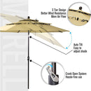 6PCS Outdoor Patio Bar Set Dining Table With Umbrella & Swivel Bar Stools (SAK53218)