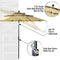 6PCS Outdoor Patio Bar Set Dining Table With Umbrella & Swivel Bar Stools (SAK53218)