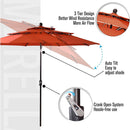 6PCS Outdoor Patio Bar Set Dining Table With Umbrella & Swivel Bar Stools (SAK53218)