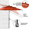 6PCS Outdoor Patio Bar Set Dining Table With Umbrella & Swivel Bar Stools (SAK53218)